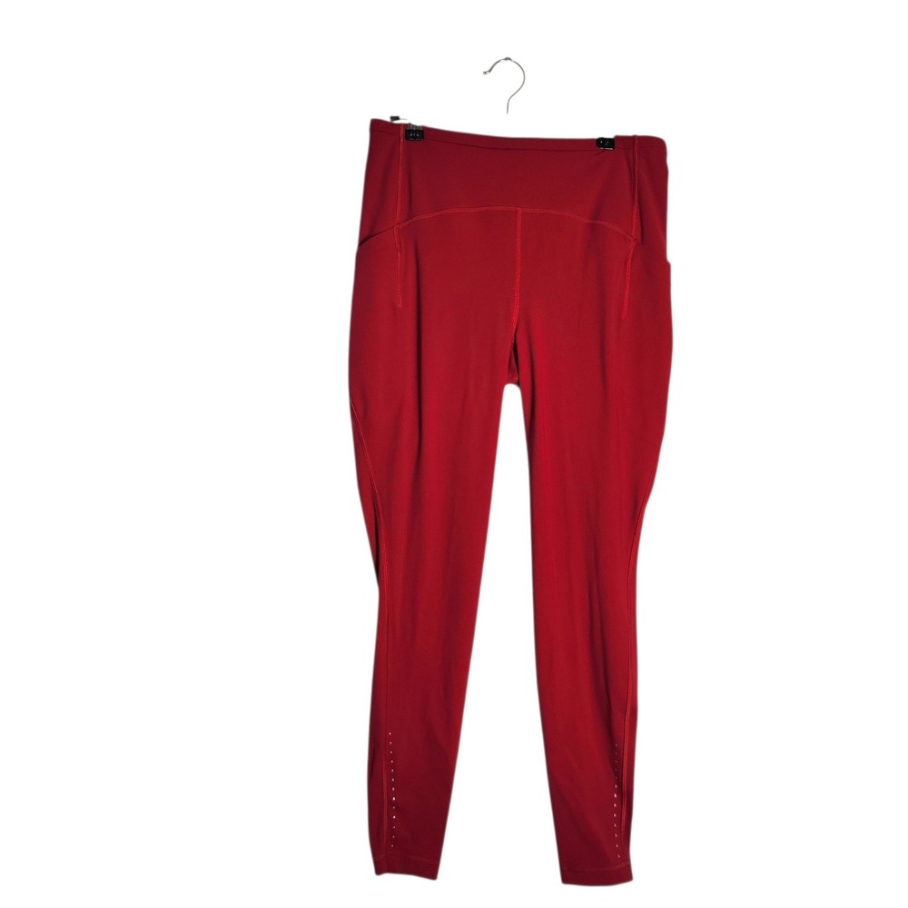 Lululemon Red High Rise Athletic Leggings with Pockets Size 10